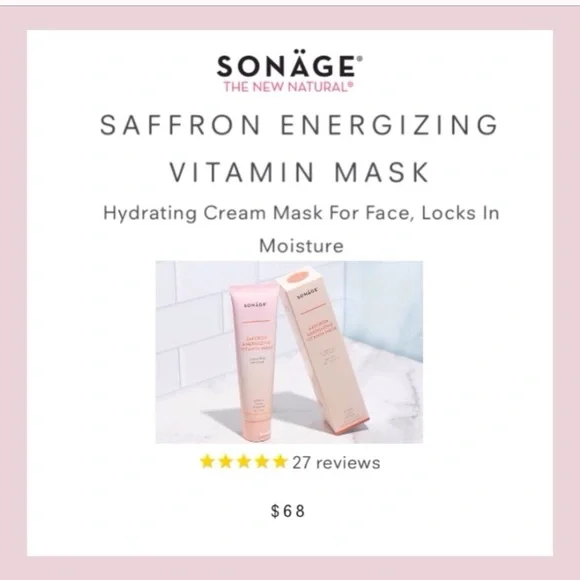 Sonage Saffron Energizing Vitamin Mask Full Size w CoQ10 + FREE BRUSH 50ml *NEW - Picture 13 of 15